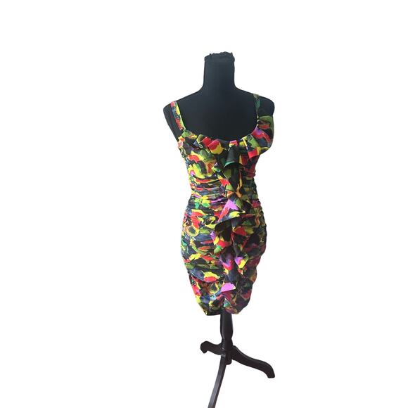 Rachel by Rachel Roy Illusion Print Sleeveless mini bodycon SZ. 0 Floral - Picture 2 of 14